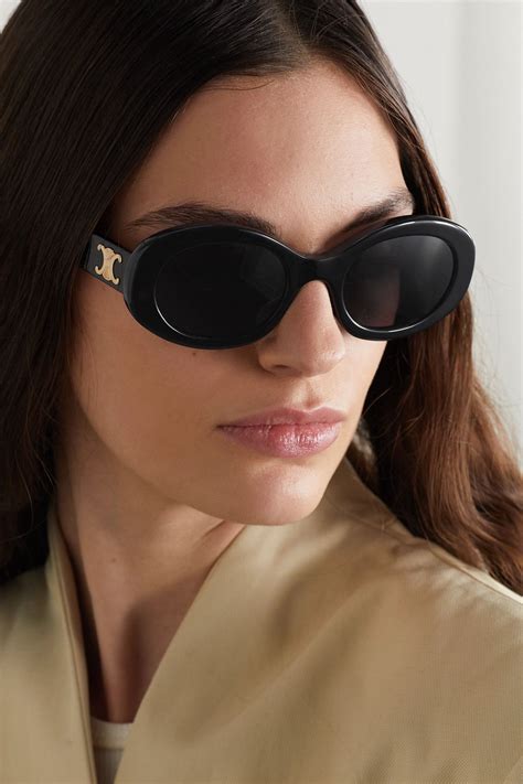 celine triomphe sunglasses case|CELINE EYEWEAR Triomphe oval.